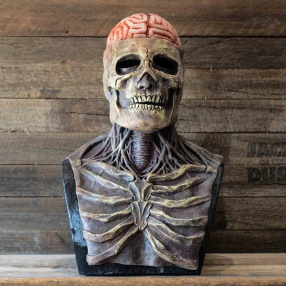 2025 Halloween Latex Skeleton Head Mask Horror Brain Helmet Mask Cosplay Party Supplies Skull Full Face Mask