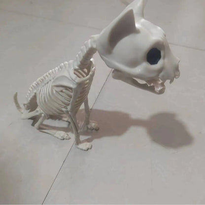 Halloween Animal Skeleton Cat and Mouse Skeleton Skeleton Model Halloween Horror Decoration Haunted House Decoration Props