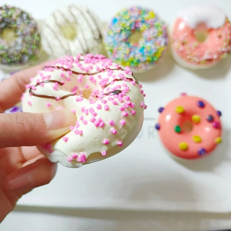 Donut Stress Relief Toy Party Favor Realistic Dessert Artificial Doughnuts Shop Decorations Birthday Party Kids Adults