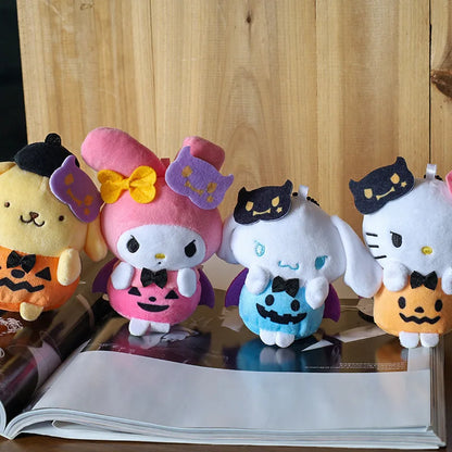 2023 New Sanrio Cinnamoroll Kuromi Halloween Cape Plush Pendant Doll Cute Doll School Bag Ornament Keychain Children's Gift