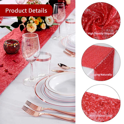 Sequined Table Glitter Sequined Dining Table Decoration  Halloween Party Wedding Christmas Banquet Table Sparkling Decorations