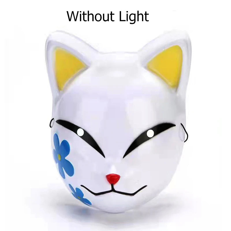 New Designed Glowing Halloween Party Mask Flashing LED Masks EL Neon Light Cosplay Mask Costume Props Glow Party Supplies