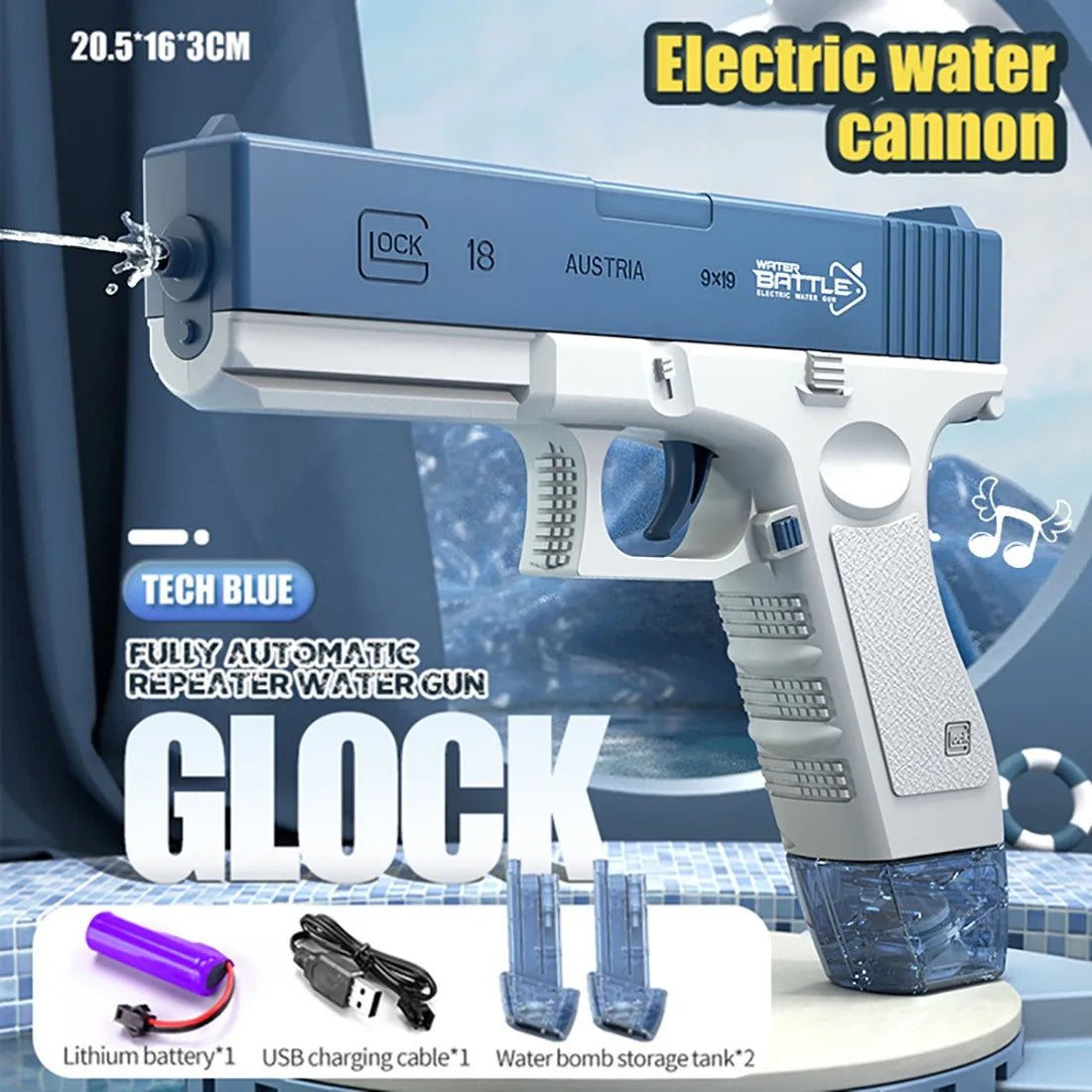 Automatic Electric Water Gun Toy Summer Induction Water Absorbing High Pressure Water Gun Beach Outdoor Water Rifle Fight Toys