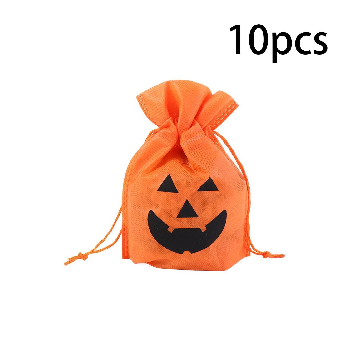 5/10/20 PCS Halloween Pumpkin Candy Bag Non-Woven Fabric Drawstring Storage Bags Gift Packaging Pouch Party Supplies Kid Favor