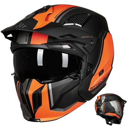 MT Off-Road Motorcycle Helmet Riding Full Face Helmet Variable Half Helmet Personality Unisex Retro Helmet