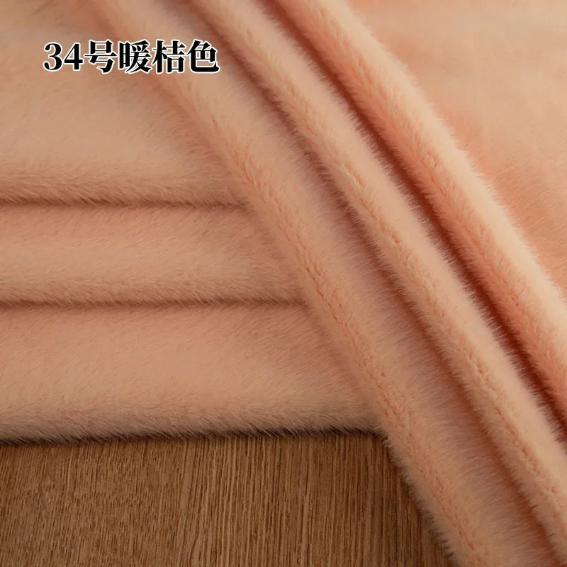 5mm Stretch European Mink Faux Fur Fabric High-Low Pattern for Clothing Scarves Hats Photo Props DIY Craft Decoration