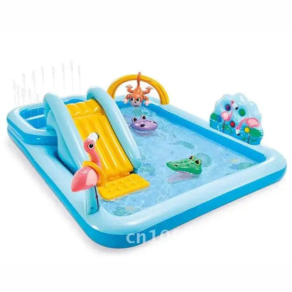 Swimming Children's Inflatable Big Pool Floats Slide Dinosaur Castle Pools Summer Play Piscina Water Toys Games Kids for Baby