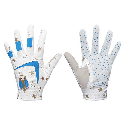 Children's Golf Gloves Deerskin Golf Gloves Kid Youth Breathable Fiber Layer Soft Comfortable Anti-Slip Outdoor Training Present