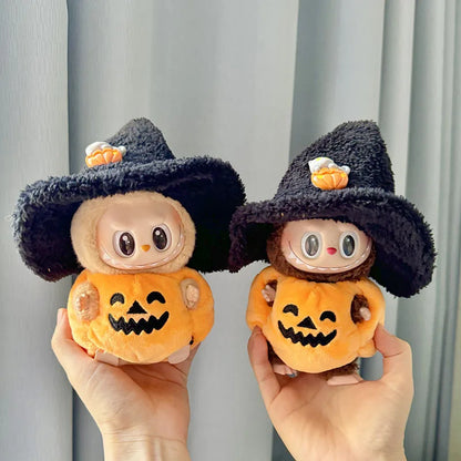 Labubu I II Dolls Cool Clothes Halloween Pumpkin Accessories With Hat Korea Kpop Exo Clothing Plush Doll'S Clothes DIY Gifts
