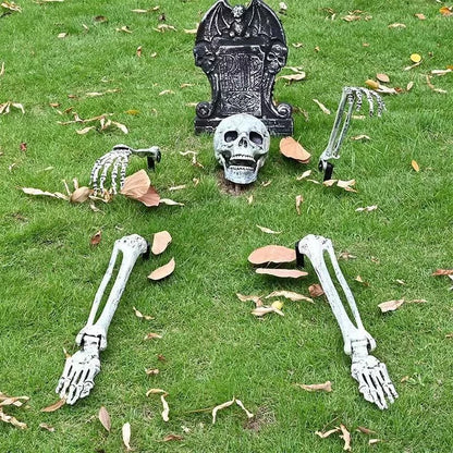 Halloween Decorations Home Decor Skeleton Head Outdoor Scary Props Realistic Skull & Hands Yard Prank Festivals Party Supplies