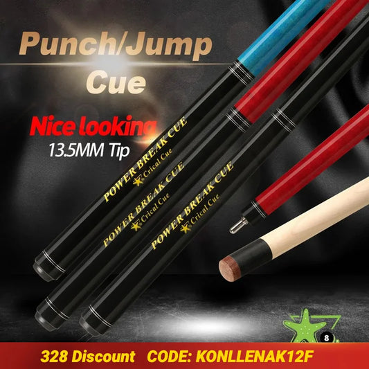 Crical Break Jump Cue With 13mm Tip Professional Maple Shaft  3/8 * 8 Pin Joint Punch Jump Cue for Billiard Pool Cue Stick
