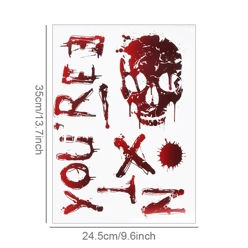 Halloween Decorations Terror Bloody Handprint Footprint Window Stickers Halloween Party Wall Decal Stickers Floor Clings Props