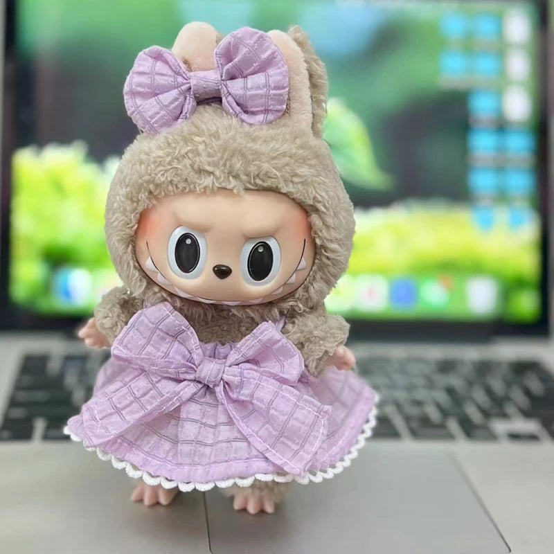 17cm Cute Mini Plush Doll'S Clothes Outfit Accessories for Korea Kpop Exo Labubu Idol Dolls Sweater Hoodie Clothing DIY Kid Gift