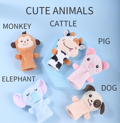 Children Animal Education Dolls Baby Finger Plush Doll Baby Hand Finger Puppets Toy Teaching Aids Boys Girls Tell Story Material