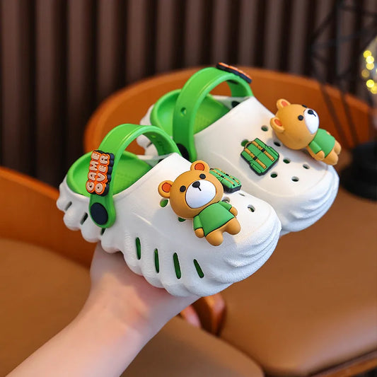 Summer EVA Clogs Kids EVA Sandals Baby Boys Mules Baby Girl Shoes Cartoon Soft Hole Shoes Children's Bach Anti-Slip Garden Shoes