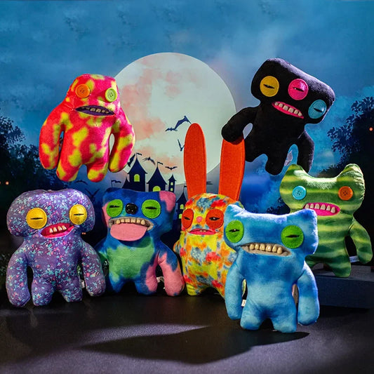 20cm Big Teeth Funny Ugly Monster Plush Doll Special Style Colorful Monster Doll Halloween Collection Gift Home Ornament