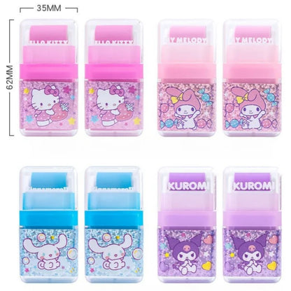 Sanrio All-Star Eraser for Students Cartoon Cute Kuromi Cinnamoroll My MelodyHello KittyPompompurin Roller Storage Eraser Gift