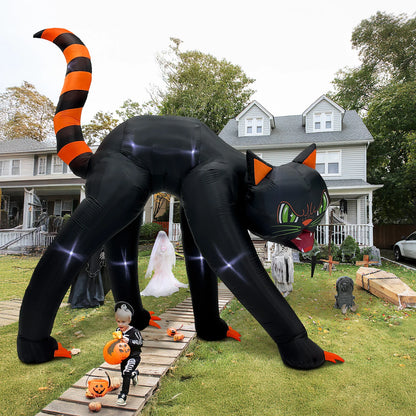 OurWarm 13FT Giant Halloween Inflatables Outdoor Decor Black Cat Inflatable,Black Cat Inflatables Decorations for Outdoor Decor