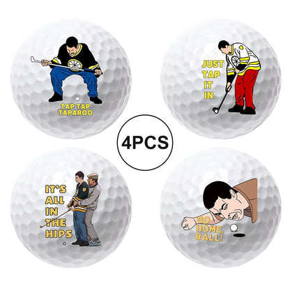 4Pcs Golf Practice Balls 4 Patterns Double Layers Premium Performance Golf Traning Balls for Golf Sports