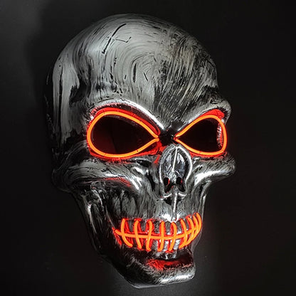 Halloween Scary Skull Skeleton Mask LED Light Up Mask for Halloween Festival Cosplay Costume Parties Carnival Night