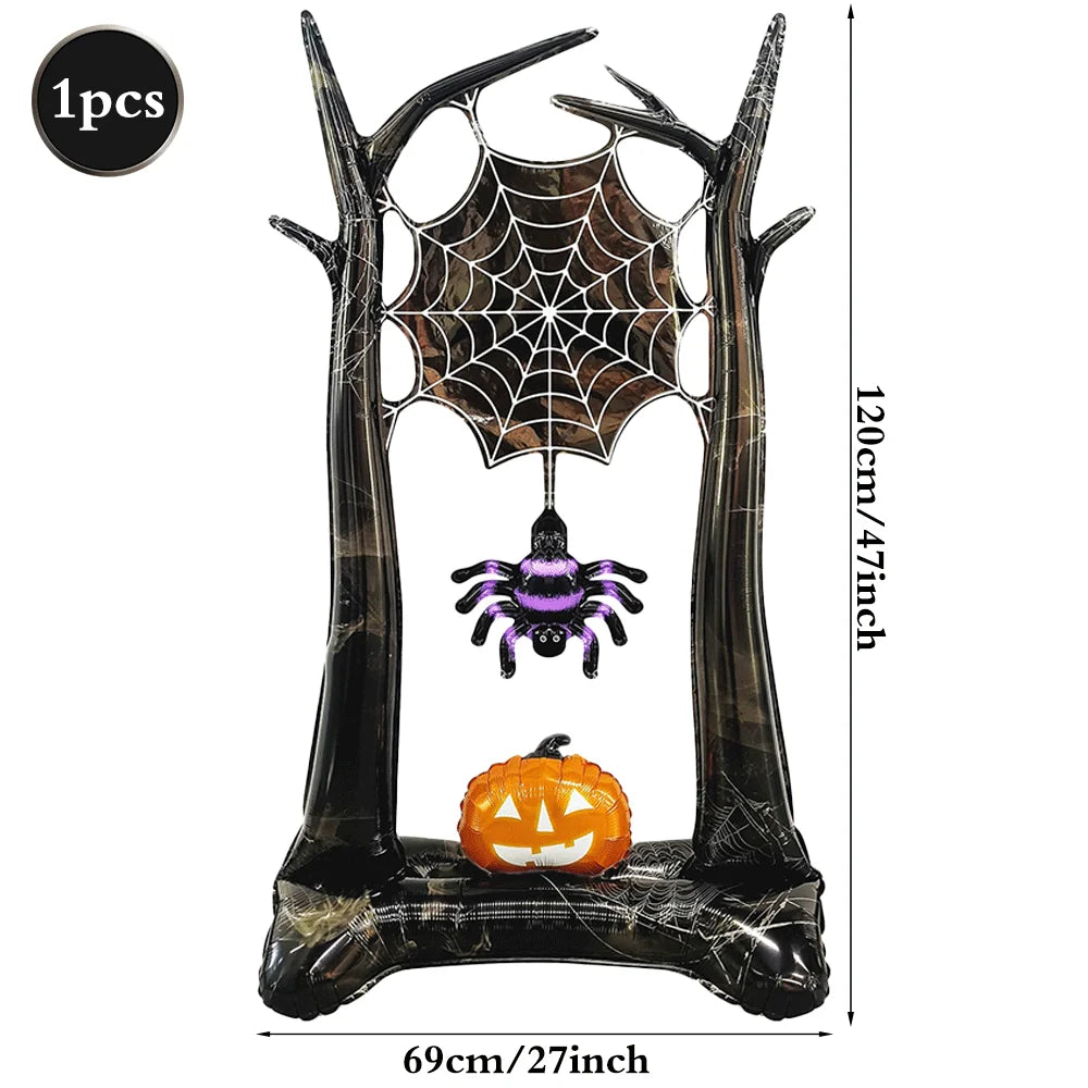 Halloween Decoration Balloons Large Witch Ghost Grim Reaper Tombstone Pumpkin Inflatable Foil Balloon Halloween Party Supplies