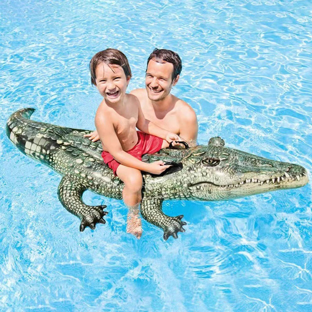 170cm Adults Kid Water Party Toys Inflatable Alligator Seat Ride Swimming Ring Crocodile Float Pool Beach Party Water Supplies