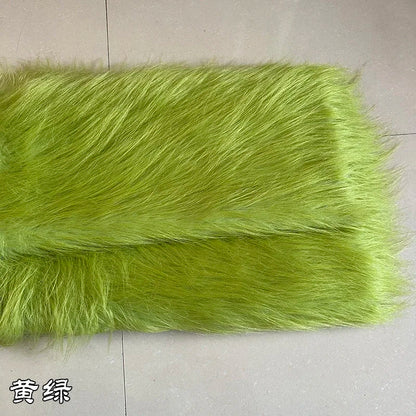 White Long Fur Long Hair Plush Fabric Fur  by the Meter for Clothes Upholstery Toys Coats Doll Sewing Soft Green Faux Fur Cloth