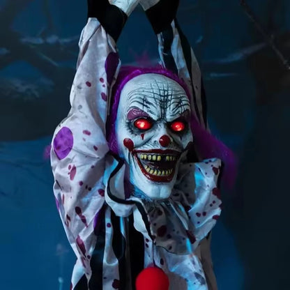 Halloween Decorations Electric Voice-Activated Hanging Ghost Clown Hanging Ghost Haunted House Horror Decoration Props