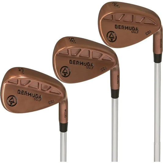 Bermuda Premium Golf Wedge Set for Men - 52 56 60 Degree Golf Wedges - Cavity Back Design With Full Face Milling