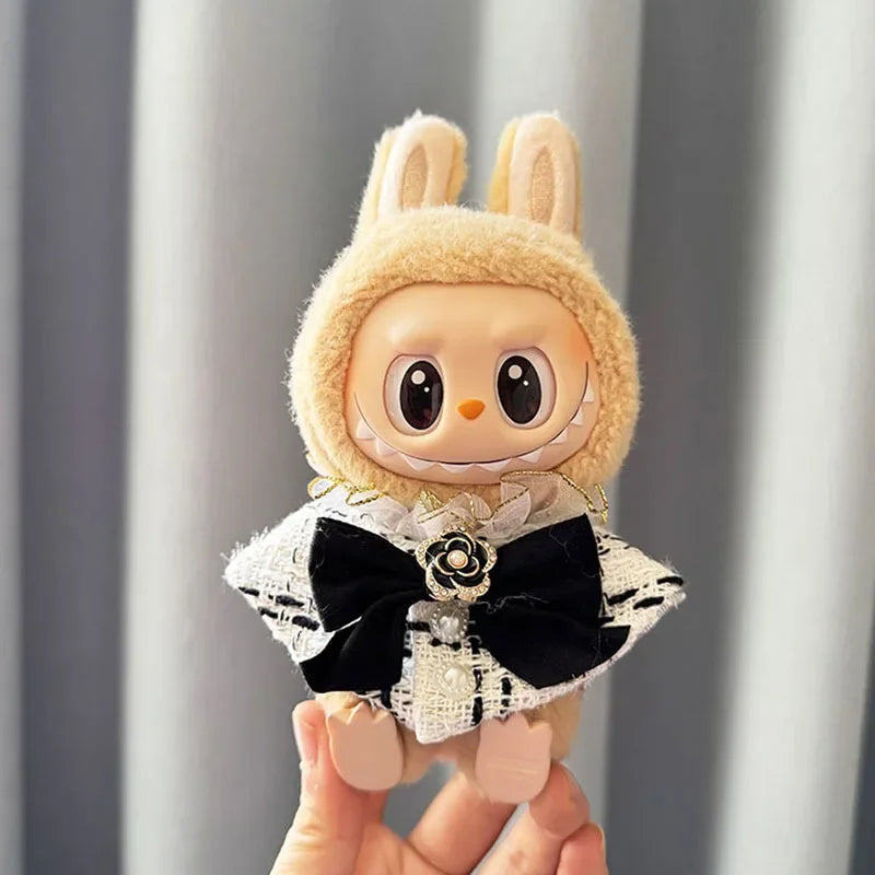 17cm Labubu Doll's Clothes the Monster Outfit Accessories Clothing DIY Kids Gift Sweet Princess High-Quality Dress Cloak ED12B