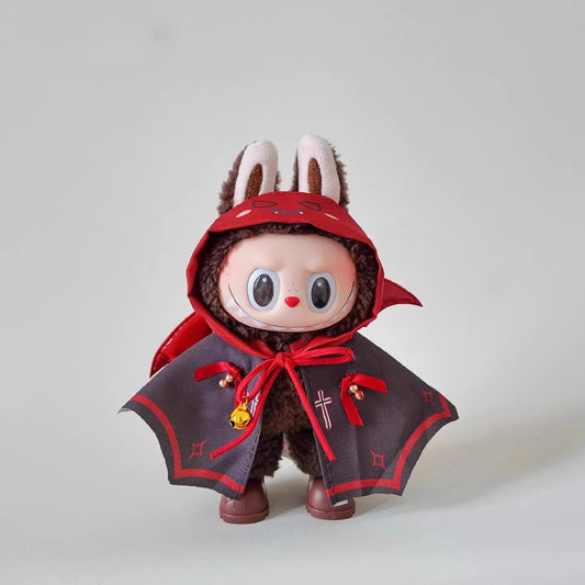 Vampire Little Devil Clothes for Labubu V1V2V3 Plush Doll Sitting Clothes for Halloween Decor Kids Gift