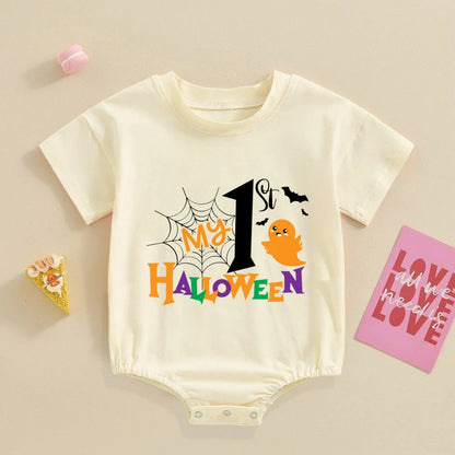 My First Halloween Print Baby Bubbles Romper Halloween Party Infant Outfit Bodysuit Newborn Large Jumpsuit Newborn Retro Clothes