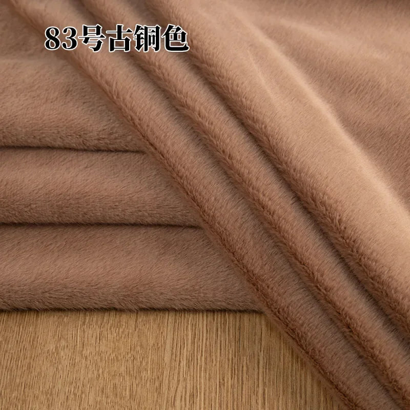 5mm Stretch European Mink Faux Fur Fabric High-Low Pattern for Clothing Scarves Hats Photo Props DIY Craft Decoration