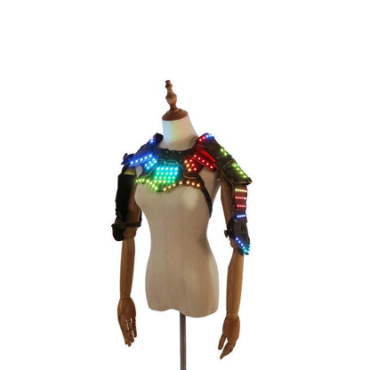 Glow LED Clothing Armor Cyberpunk Cape Vest Halloween COSPLAY Dance Performance