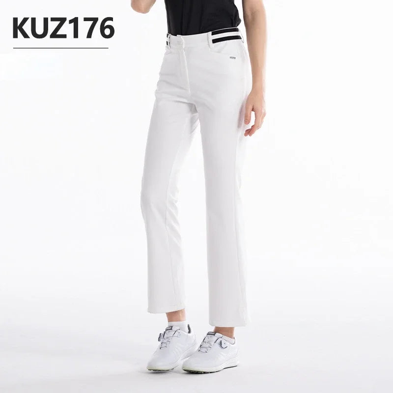 PGM Golf Clothes Trousers Women High Elastic Pants Summer Spring Lady Casual Long Pants Quick-Drying Flared Trousers KUZ176