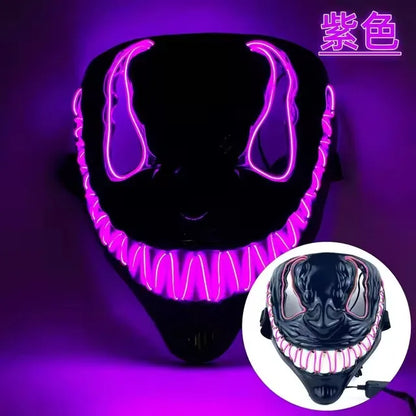 2024 Halloween Neon VenomMask European and American Movies Horror Funny Full Face LED Mask Color Cosplay Costume Supplies