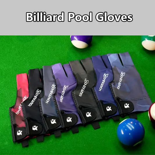 Open Finger Billiard Pool Gloves Adjustable Sticker Snookers 1pc Billiards Cue Gloves Smooth Soft Portable Training Accessories