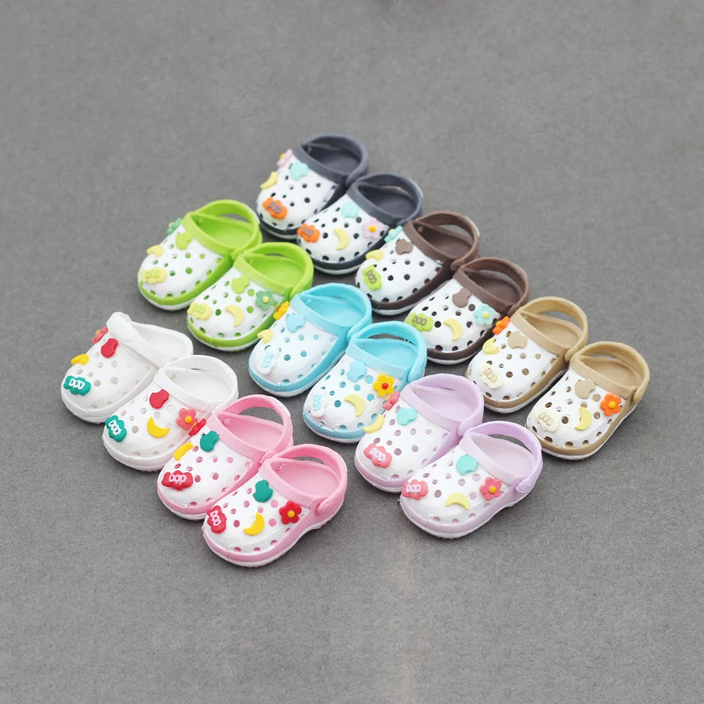 Labubu Doll Slippers Shoes (4.3*2.0cm) for Labubu Macaron  Bao-Ao Bao Ao &15cm EXO Plush Doll & 1/6 BJD Doll
