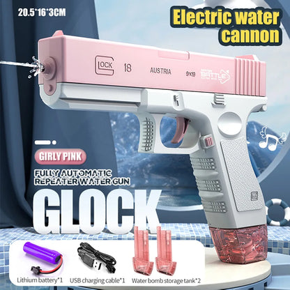 Automatic Electric Water Gun Toy Summer Induction Water Absorbing High Pressure Water Gun Beach Outdoor Water Rifle Fight Toys