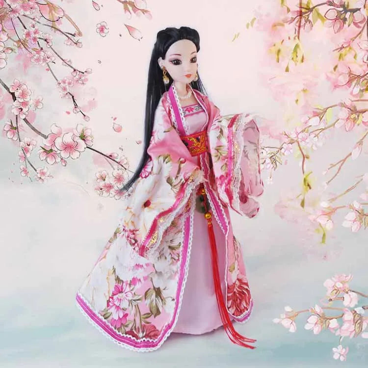 New 30cm Doll Full Set Chinese Style Costume Doll Set 1/6 Bjd Doll With Headwear Girls Play House Dress Up Toys