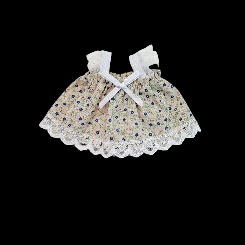 For Labubu 4.0 the Monsters Pin for Love Series Doll Clothes Mini Floral Skirt Dress for Mini Labubu Doll Clothes Accessories