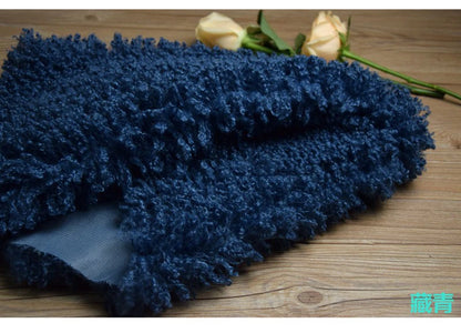Purple 2cm Long Hair Imitation Beach Wool Small Curly Lamb Volume Plush Garment Fur Fabric Newborn Baby Photography Props
