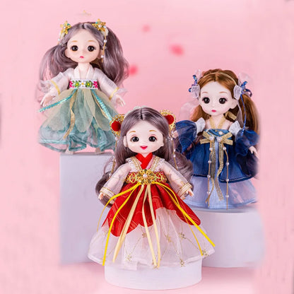 Multiple Colors Ancient Dress Bjd Doll Hanfu Princess Little Princess 17cm Ancient Girl Doll Plastic Chinese Costume
