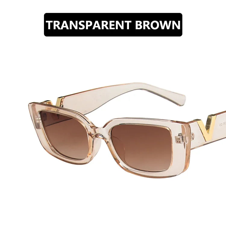 Retro Cat Eye Rectangle Sunglasses Women 2025 Trendy Vintage Designer v Sun Glasses  Eyewear Woman UV400 Lentes De Sol Mujer