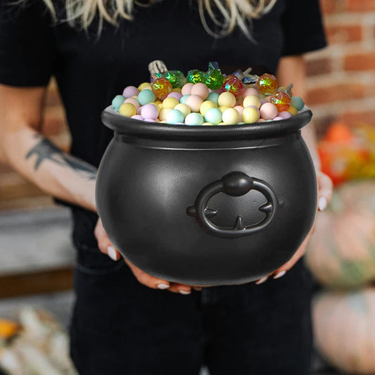 Halloween Witch's Cauldron Candy Pot & Storage Bucket Perfect Party Giveaway & Trick-Or-Treat Activity Fun Halloween Decoration