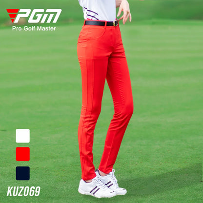 PGM Women Golf Pant Summer Sweatpants Spring Golf/Tennis Pants High Elastic Ladies Trouser Breathable Slim Quick Dry Pants