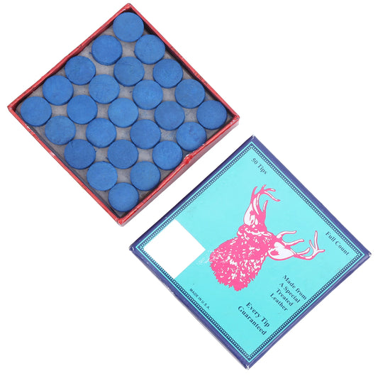 ZK20 50PCS PU Leather Billiard Pool Cue Tips Pool Stick Replacement Accessory With Storage Box