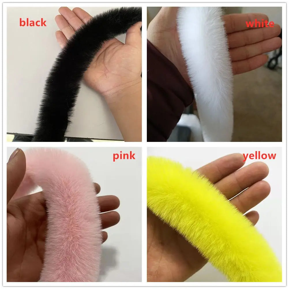 Christmas Tree Furry Fluffy Pink Faux Rabbit Fur Trimming Ribbon Wedding Dress Shawl Decorative Crafts Feathers Fancy Dress