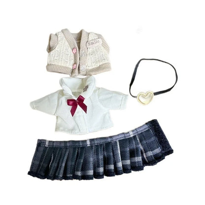 17cm Labubu Clothes Pendant Labubu Doll Clothes Keychain Labubu Doll for JK Skirt Set Cute