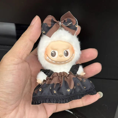 Mini Labubu Clothes Dress Pants Set for 10.5cm Labubu V4 the Monsters Pin Doll Clothes Outfit Accessories Ropa Labubu